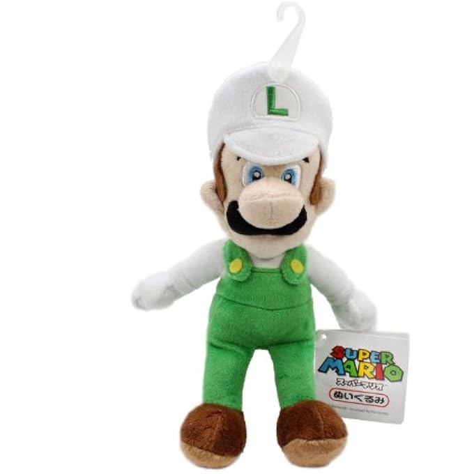 Bandai OFFICIALLY LICENSED SUPER MARIO PLUSH 9" FIRE LUIGI JAPANESE IMPORT - Image 2